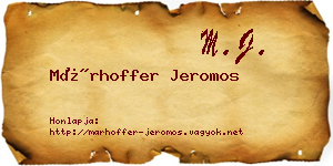 Márhoffer Jeromos névjegykártya